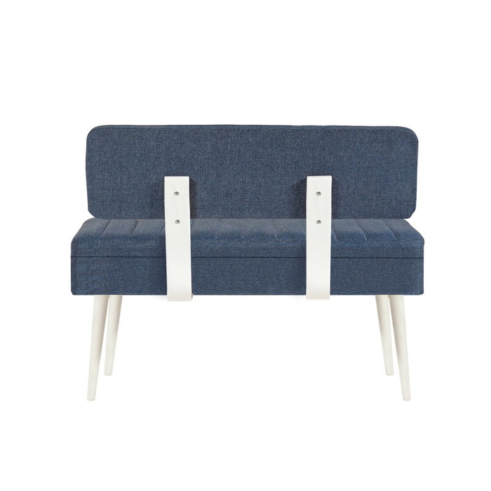 Hanah Home Banco 1048 - 1, Blanco y Azul Oscuro, 110x82.5x40 cm